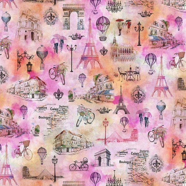 We Will Always Have Paris - Paris Icons Pink Fat Qtr