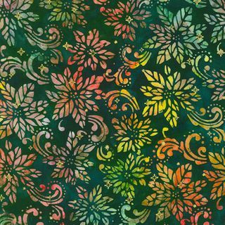 Artisan Batiks: Winter Sparkle - Christmas Star Flower - Forest Fat Qtr
