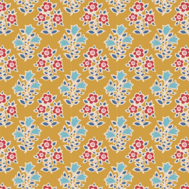 Farm Flowers Mustard (Tiny Farm/Maple Farm 2020) Fat Qtr