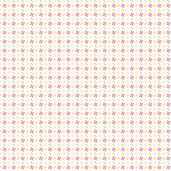 Sarah Kay- Heritage Coordinates - Pinwheels On White Fat Qtr