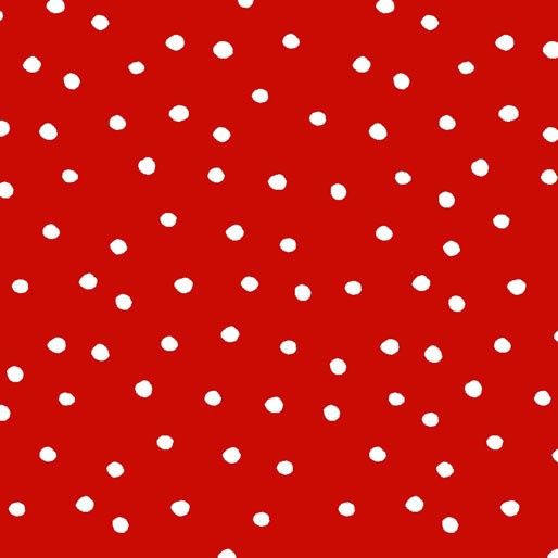 Cat Happy Dinky Dots Red Fat Qtr