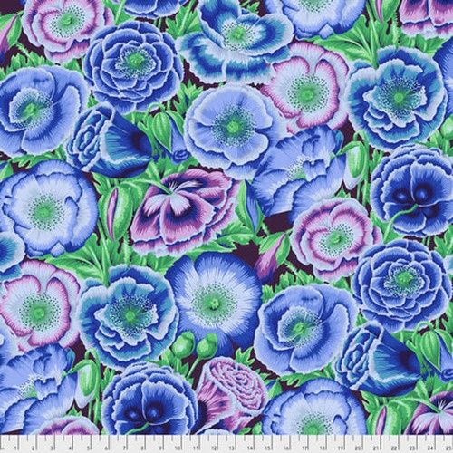 Poppy Garden - Blue Fat Qtr