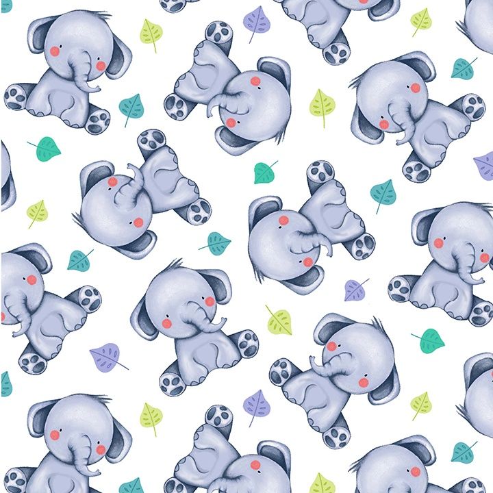 Jungle Paradise - Roly Poly White Fat Qtr