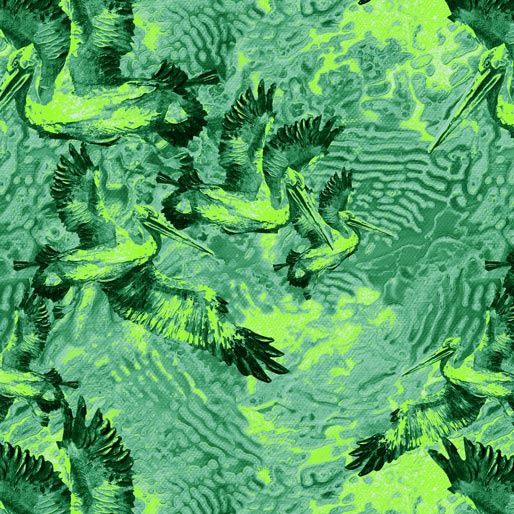Pelican Plus - Pelicans Green Fat Qtr