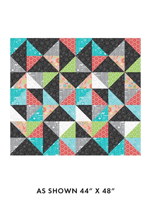 Sewing Room 2 - Endless Triangles Multi Fat Qtr