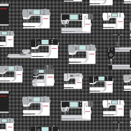 Bernina - Sewing Room 2 - Sewing Machines Charcoal Fat Qtr
