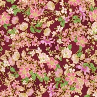 Aurelia - Floral on Burgundy Background Fat Qtr
