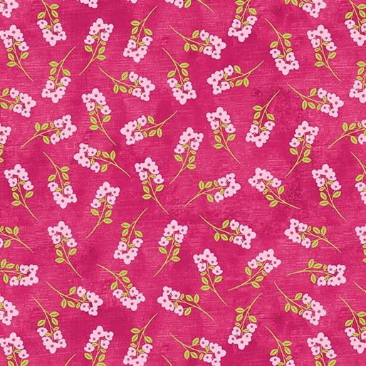 Chalk Garden - Sprigs Hot Pink Fat Qtr
