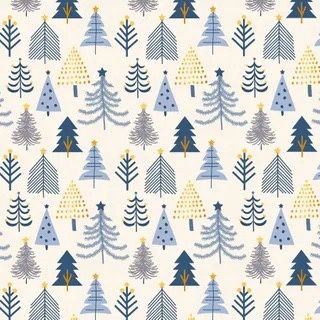 Christmas Shimmer - White Christmas Trees Fat Qtr