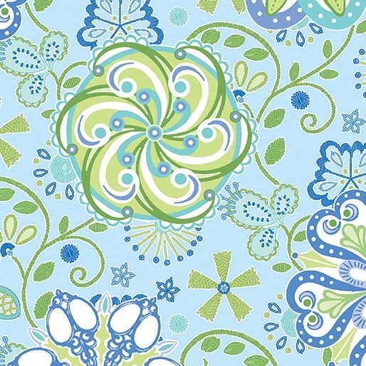 Sewing Room 2 - Medallions Sky Fat Qtr