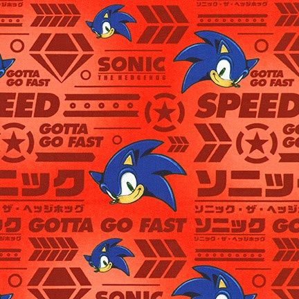 Sonic The Hedgehog - Red Fat Qtr