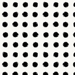 Dressed and Obsessed - Large Dots - Off White and Black Fat Qtr