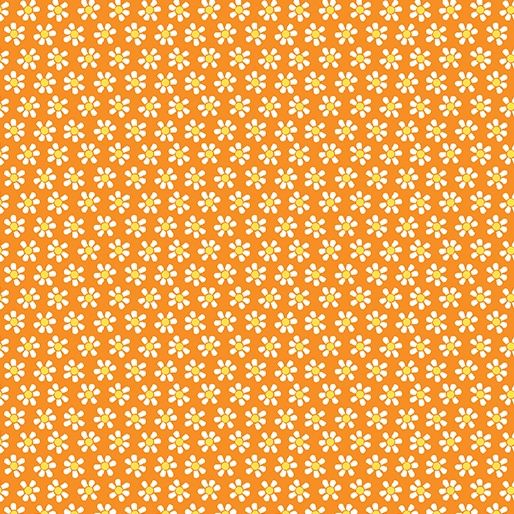 Chalk Garden - Mini Daisy Orange Fat Qtr