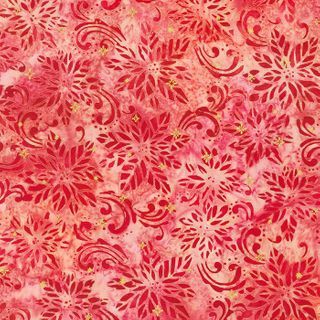Artisan Batiks: Winter Sparkle - Christmas Star Flower - Strawberry Fat Qtr