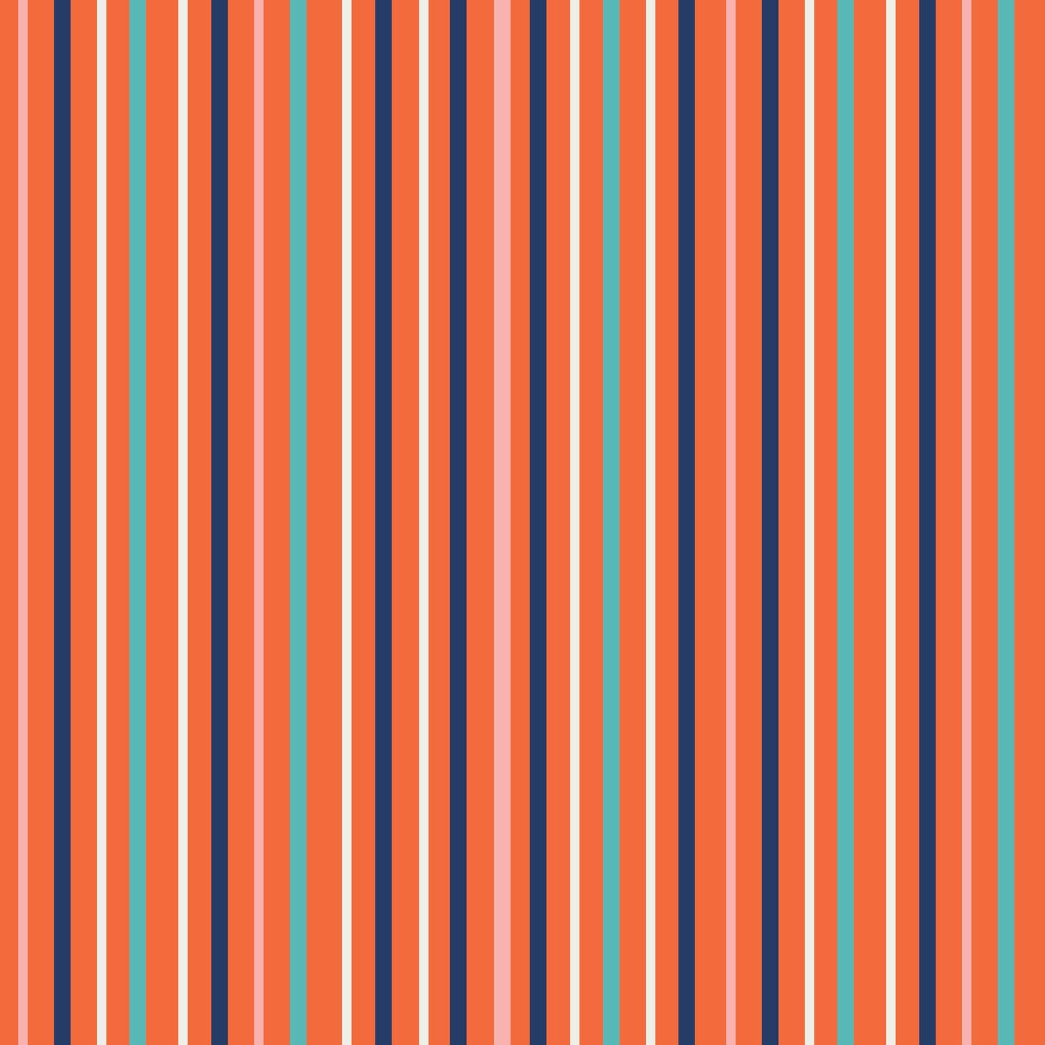 Devonstone - Vacation Stripe Orange Fat Qtr