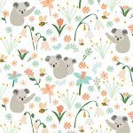Koala Garden - White C Fat Qtr