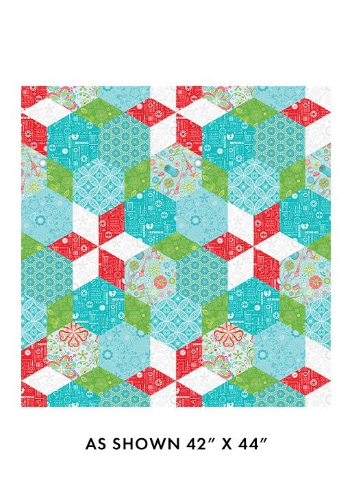 Sewing Room 2 - Endless Hexagons Multi Fat Qtr