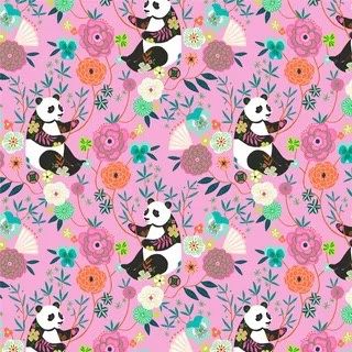 Blossom Days - Pink Pandas Fat Qtr