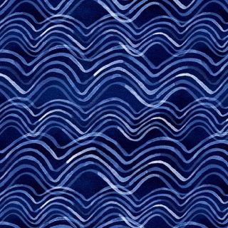 By The Sea - Waves On Navy Fat Qtr