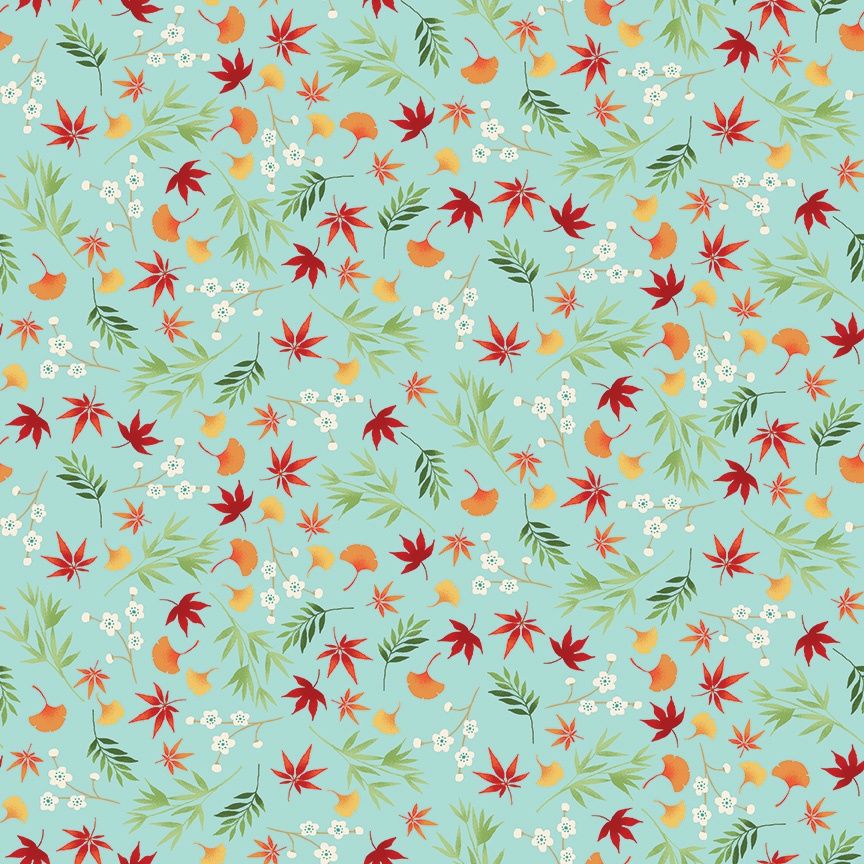 Michiko - Foliage Teal Fat Qtr
