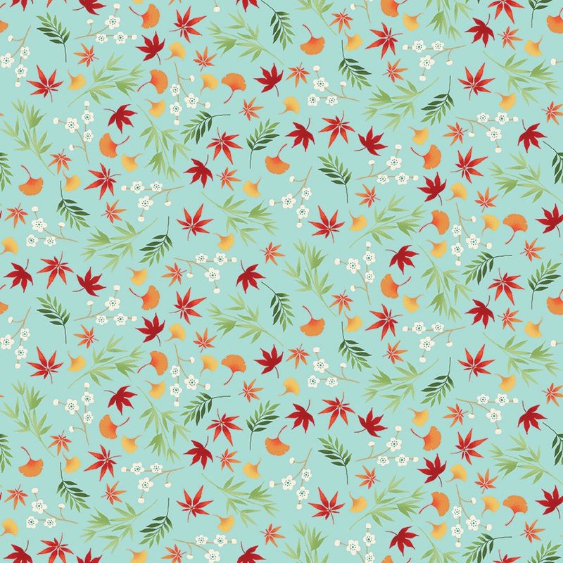 Michiko - Foliage Teal Fat Qtr