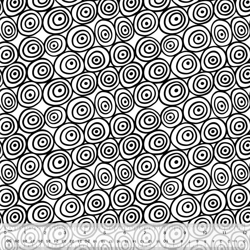 First Look - Concentric Circles Black on White Fat Qtr
