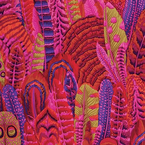 Feathers - Red Fat Qtr