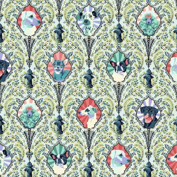 Besties Puppy Dog Eyes Bluebell Fat Qtr