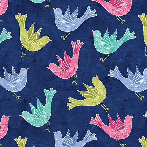 Chalk Garden - Birdsong Navy Fat Qtr