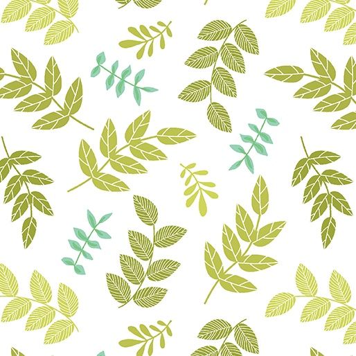 Chalk Garden - Fern White Fat Qtr