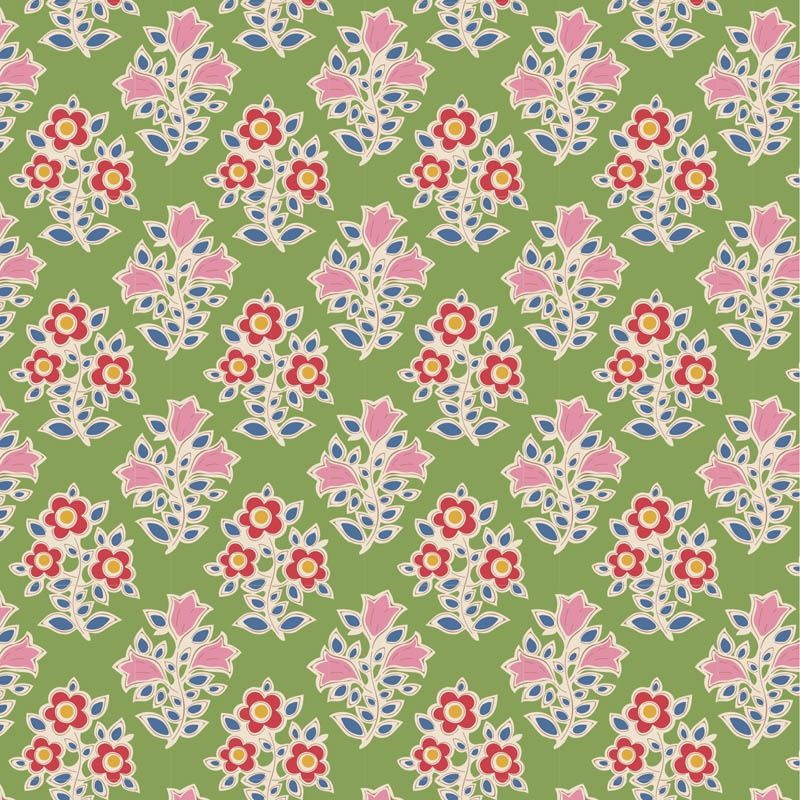 Farm Flowers Green (Tiny Farm/Maple Farm 2020) Fat Qtr