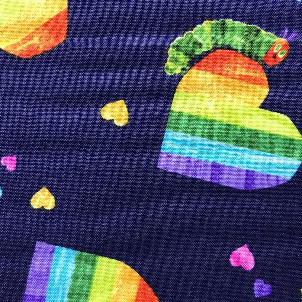 The VHC in the Garden Caterpillar Hearts Night Fat Qtr