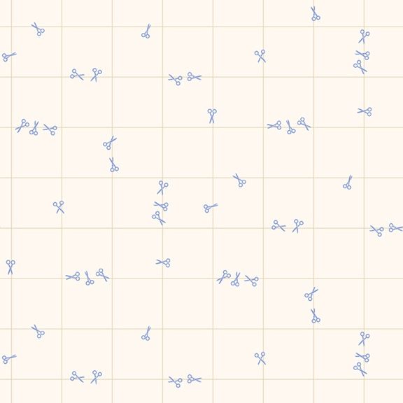 Mini Mixers - Scissors Ivory Fat Qtr