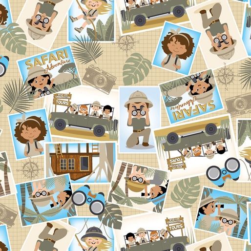 Safari Adventure - Greetings Sand Fat Qtr
