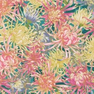 Aurelia - Floral on Green Background Fat Qtr