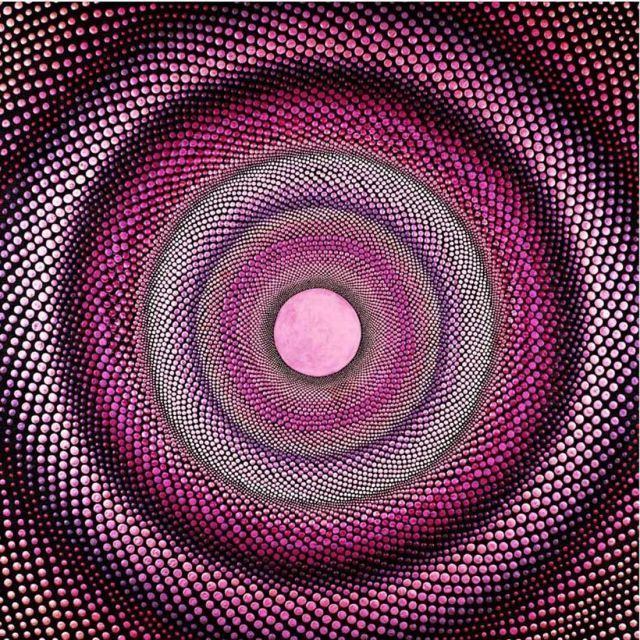 Mindful Mandalas - Tunnel Dots Fuchia- Panel