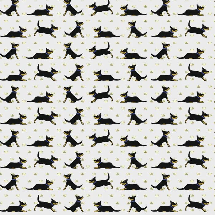 Red Tractor Collection - Black Dogs On White Fat Qtr