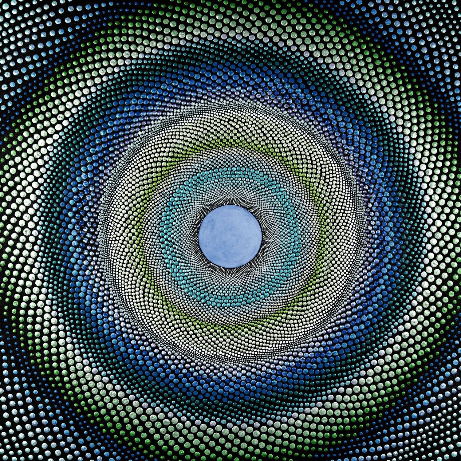 Mindful Mandalas - Tunnel Dots Blue - Panel