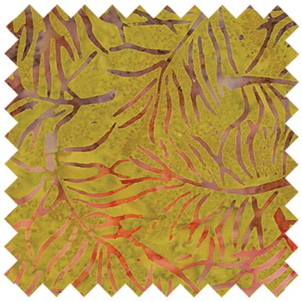 Mustard and Red Batik - 1411 Fat Qtr