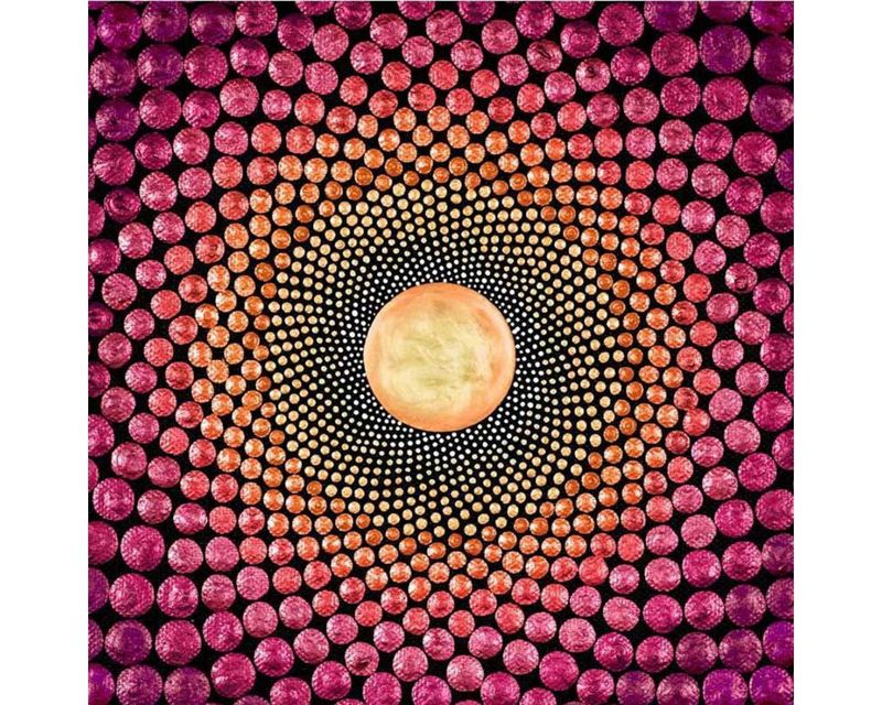 Mindful Mandalas - Ray Dots Fuchia - Panel