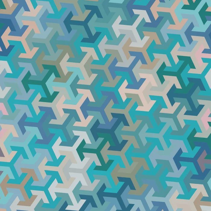 Geometric Arrow Cubes Blue Fat Qtr