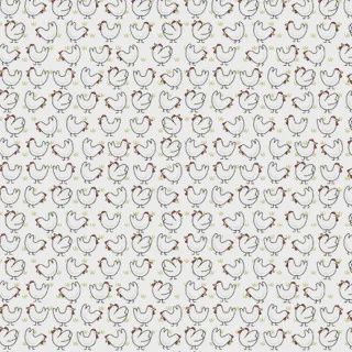 Red Tractor Collection - Chickens On White Fat Qtr