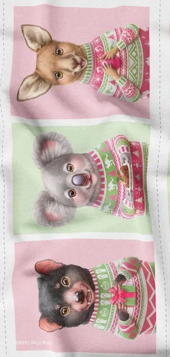 Aussie Friends Festive Fun - Tasmanian Devil Koala Kangaroo