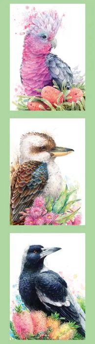 Carlie Edwards Collection - Bird Tri Panel Green