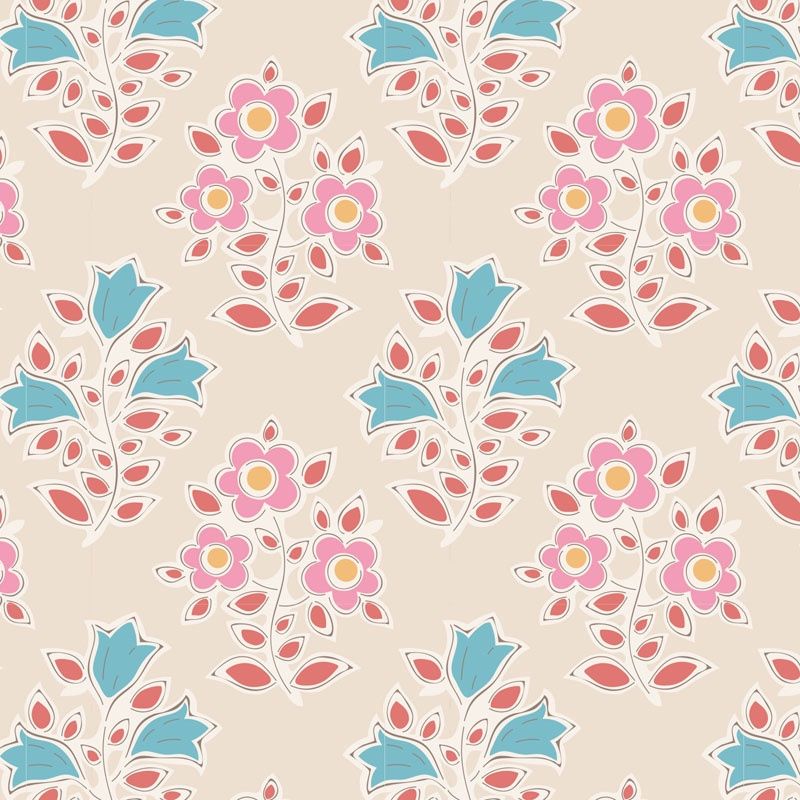 Tiny Farm Flowers Rosehip Fat Qtr