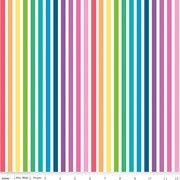 Make - Rainbow Stripe White Fat Qtr