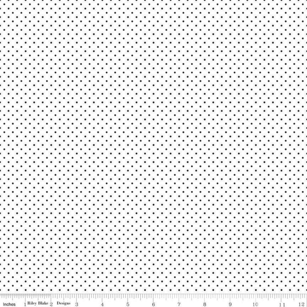 Swiss Dot Black Dot on White Fat Qtr
