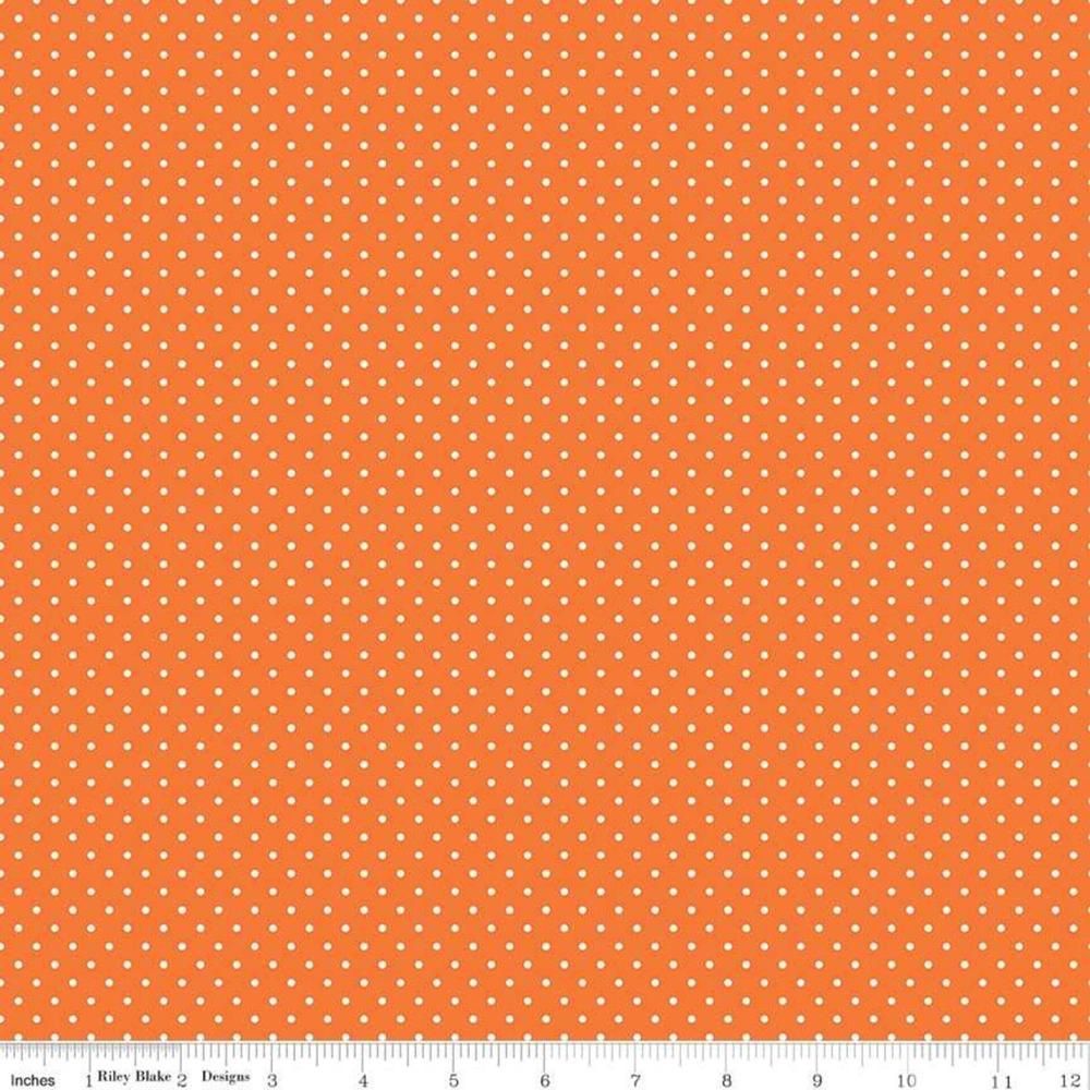 Swiss Dot White Dot on Orange Fat Qtr