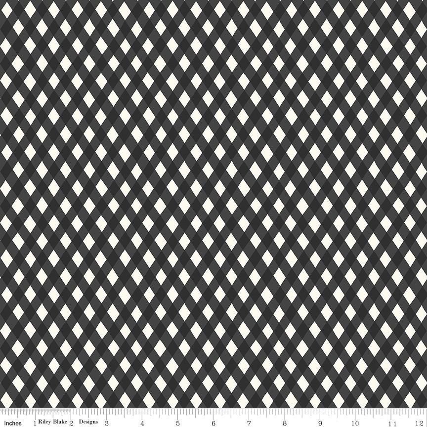 Honey Bee Plaid Black Fat Qtr