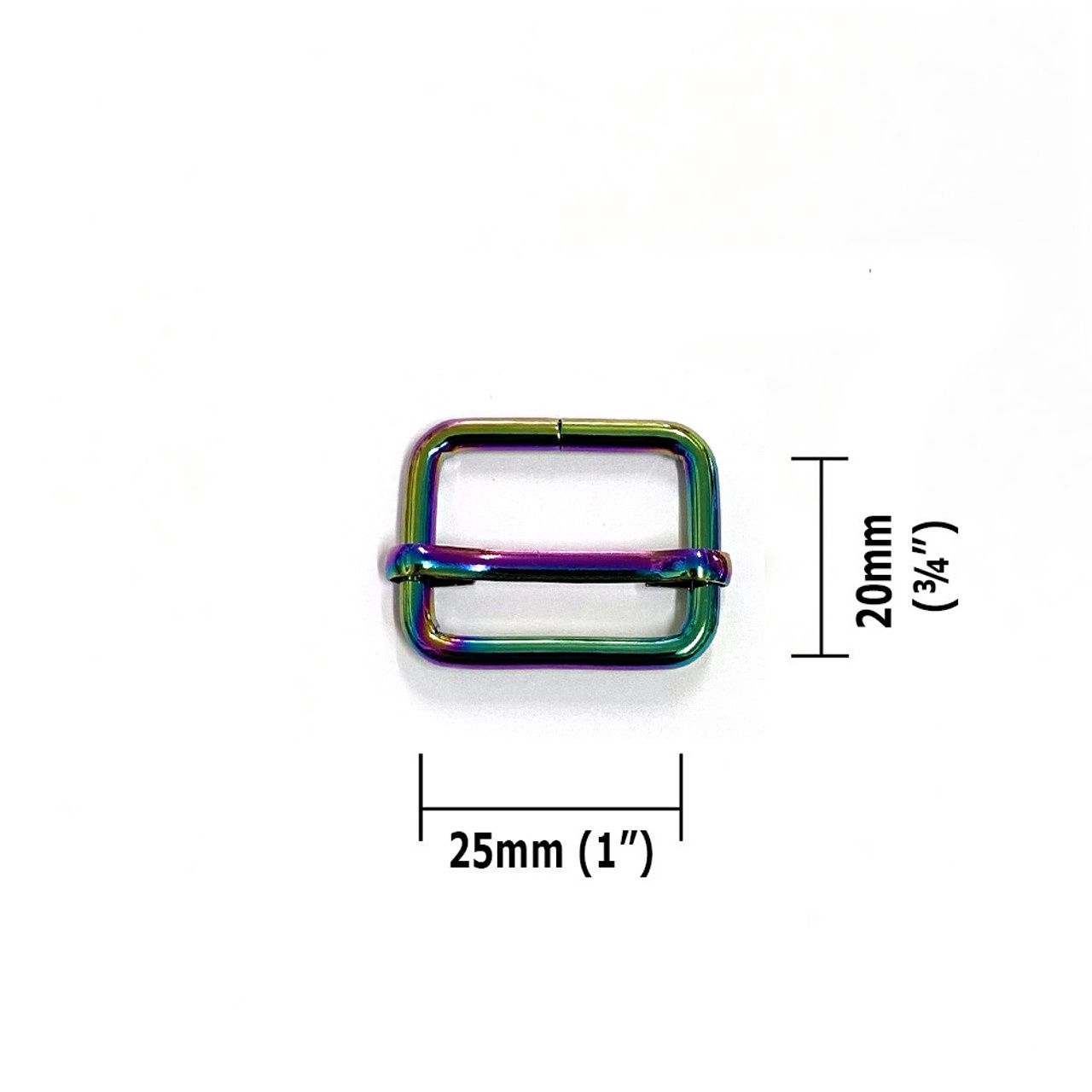 Slide Adjusters 25mm (1&quot;) 2 pk - Iridescent Rainbow